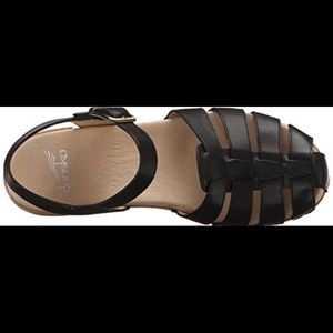 Dansko Milly Fisherman Black Leather Sandals 40